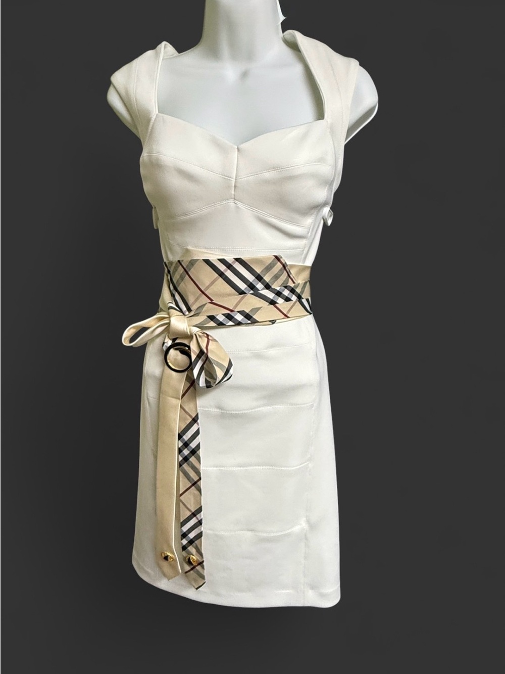 Unique NeckTie Belt Embellished Vintage Brooch OSFM Preppy Plaid Academia Theme